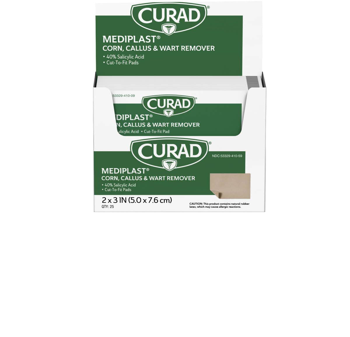 Curad Mediplast Pads 40%, 2 Inches X 3 Inches, 25 Ea